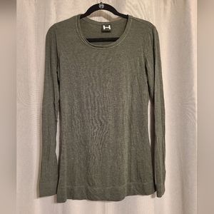 H by Bordeaux Dark Green Strech Long Sleeve Shirt